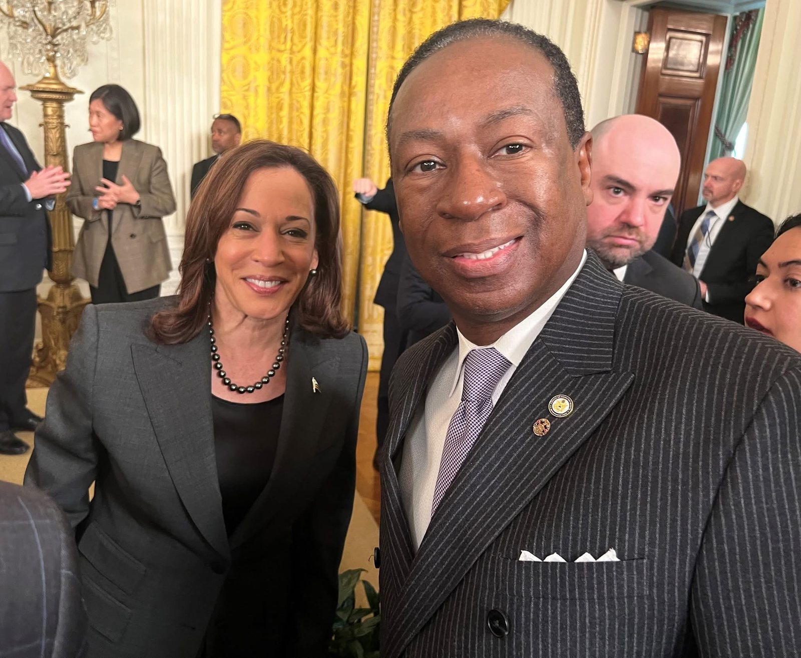Larry D. Turner with Vice President Kamala Harris at the White House