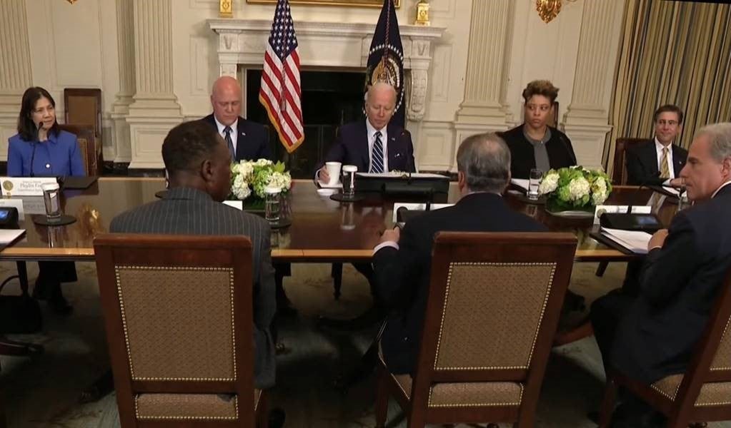Larry D. Turner in a meeting with President Biden at the White House